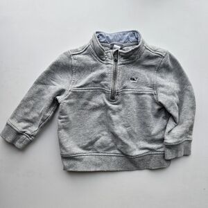 Vineyard Vines Light Gray Kids Quarter-Zip Sweatshirt 18m
